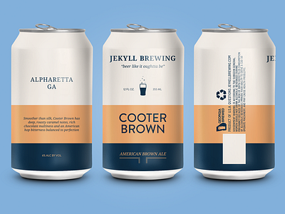 Jekyll Cooter Brown Beer athens atl atlanta beer craft beer design georgia illustration minimal package design