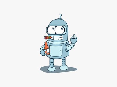 Bender animation atlanta bender cartoon character design futurama icon illustration illustrator
