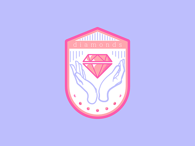 Diamond Badge atl atlanta badge branding design diamond hands icon identity illustration pretty