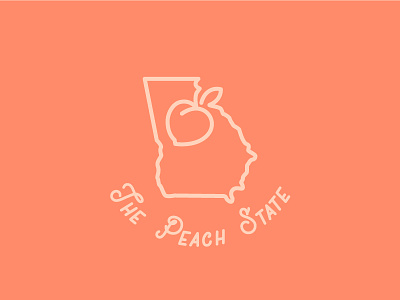 The Peach State atl atlanta branding design georgia identity illustrator logo mark peach south state