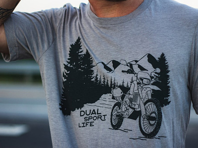 Dual Sport Life Woods Tee atlanta branding design dual sport identity illustrator logo mark motorcycle mountains outdoors shirt