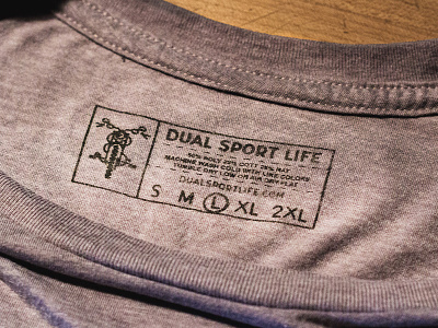 Dual Sport Life Woods Tag atlanta branding design dual sport identity illustrator logo mark motorcycle mountains outdoors shirt