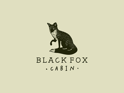 blackfoxcabin logo branding design fox hand drawn icon identity illustration logo