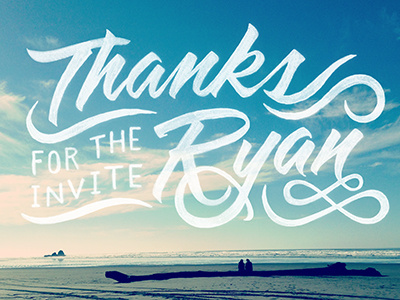 Thanks Ryan! debut hand drawn lettering photography script thanks tombow type typography