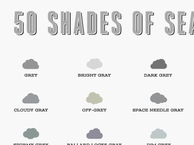 50 Shades of Seattle Grey cloud gray poster seattle