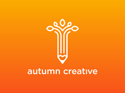 Autumn Creative Logo autumn creative fall leaves logo monoline pencil