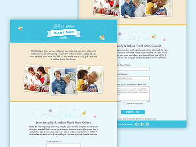 JetBlue Native Promotion desktop landing page mothers day promotion ui web