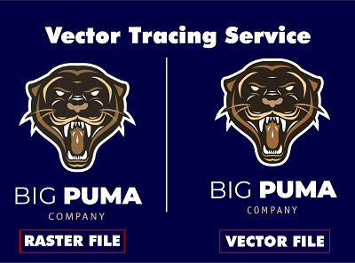 Big Puma Company Logo Vector tracing/redraw logo adobe illustrator adobe photoshop banner design branding design icon illustration logo typography vector vector illustration vectors