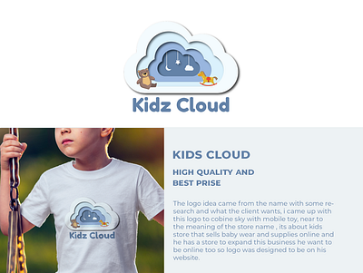 Kidz Cloud branding illustration logo typography vector website