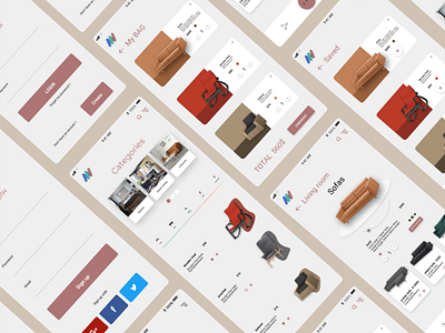 furiture app sketch ui ux