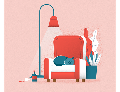 The lazy cat adobe illustrator illustration vector vector art vector artwork