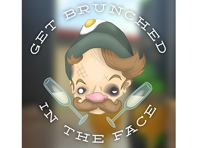 Brunched in the Face beard brunch character hipster illustrator mimosa