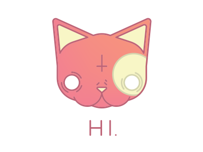 Flat Cat art avatar cat character illustrator