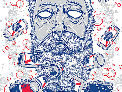 Pabst Blue Royalty beer beer can illustration illustrator pabst pabst blue ribbon pbr wacom