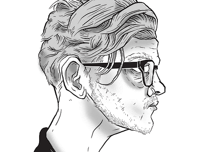 Self Portrait halftone illustration illustrator
