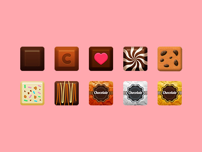 Choco Block 2d block chocolate graphic icon item