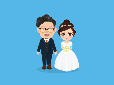 marriage 2d character graphic marriage wedding