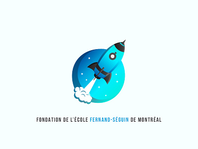 School Foundation Logo bebas blue brand brandstyle brightcolors foundation gradient logo rocket school space visualidentity