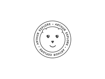 Logo ArthurExplore bear black circle etsy boutique grey logo polar teddy thin visualidentity