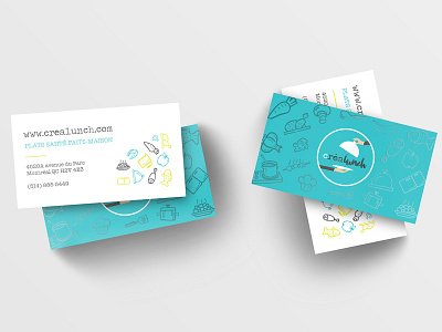 Crealunch UV Spot - Business Card blue business card colorful crealunch creative food icons uv uv spot