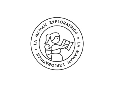 Logo La Maman Exploratrice baby black blog circle grey logo mom mummy news thin visualidentity