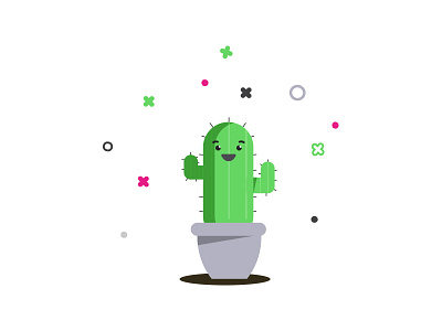 Cactus cactus cute decoration drawing flat happy illustration plant star