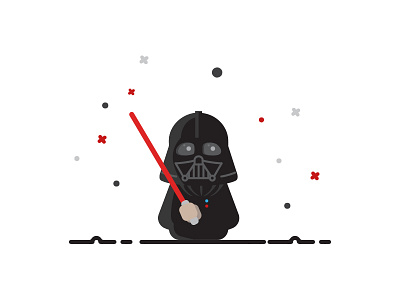 Cute Darth Vader cute dark side dark valor darth vader decoration drawing flat force illustration star star wars