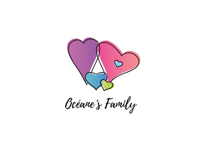 Océane's Family Logo blog cute family hearts illustration logo love pink soft colors