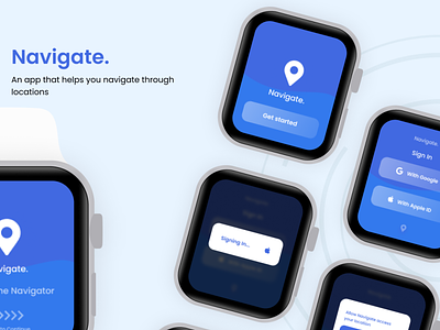 Navigate. (Light Mode) app design designs navigate smartwatch ui uiux