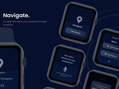 Navigate. (Dark Mode) app design designs smartwatchdesign ui uiux