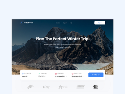 Winter themed Vacation Booking Website Concept