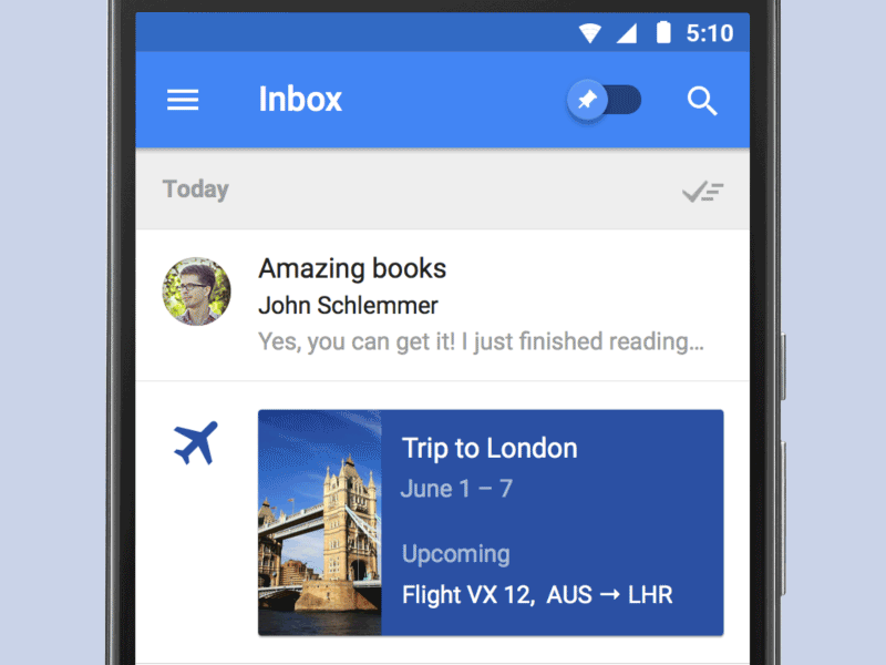 Inbox - Trips! animation gif gmail google inbox io material design