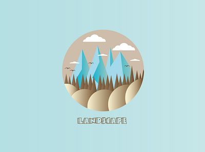 landscape blue graphic design illustration landscape landscape illustration mountain travel trip vector vector illustration