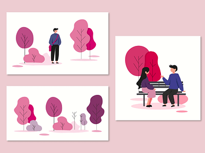 purple couple branding graphic design illustration purple trees ux vector vector illustration