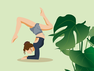 Yoga Girl design graphic design illustration logo plant vector illustration yoga