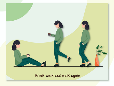 Working Walking adobe adobe illustrator adobe photoshop graphic design illustration vector vector illustration walking working