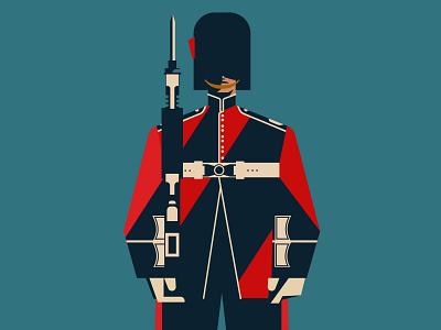London Guard design flat style graphics illustration vector