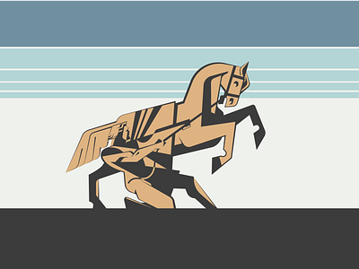 Klodt Horses concept art flat graphic design illustration