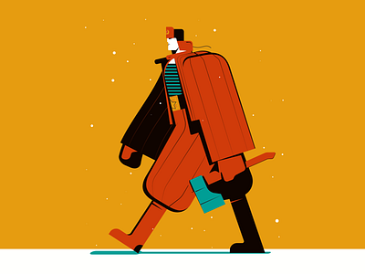 Russian janitor character design concept art flatdesign illustration vector art