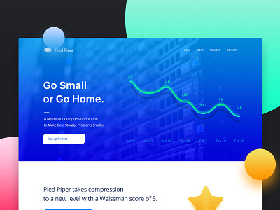 Pied Piper Homepage clean homepage invite landing landing page minimal pied piper typography ui web webdesign website