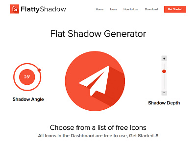 Flatty Shadow design flat icon layout page red shadow web