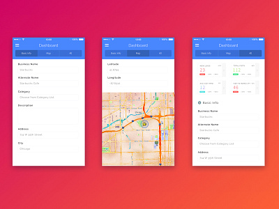 Dashboard app dashboard form graph map mobile stats