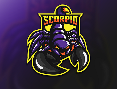 Scorpio Mascot Sport Logo brand identity branding design esport esportlogo game gaming gaminglogo illustration logo streamer streamerlogo team logo twitch logo
