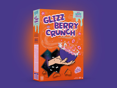 BGE presents glizz berry crunch brand identity branding cereal cereal box cereal packaging design graphic design illustration mock up package design packaging