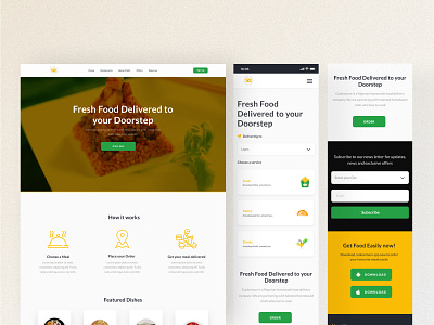 Food delivery landing page