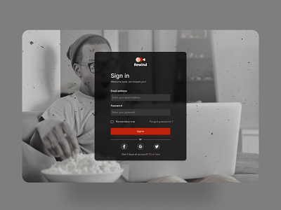 Sign in for Retro movie streaming platform design figma ui user interface ux web