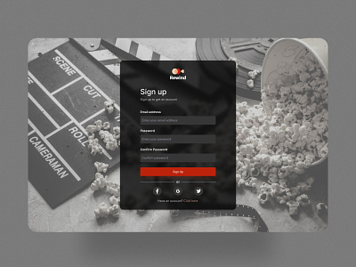 Sign up for a retro movie streaming website. design figma ui user interface ux web