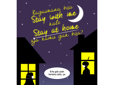 Not stay with me or stay at home design illustration vector