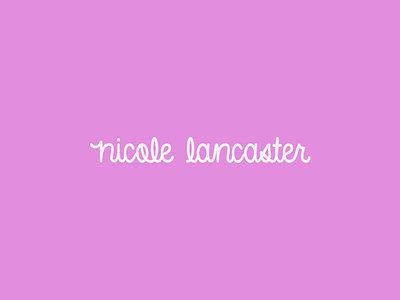 Nicole Lancaster cursive cute logo logotype pink