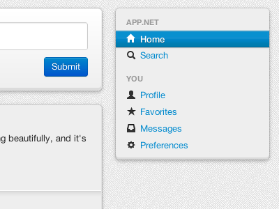 Appdotnet menu